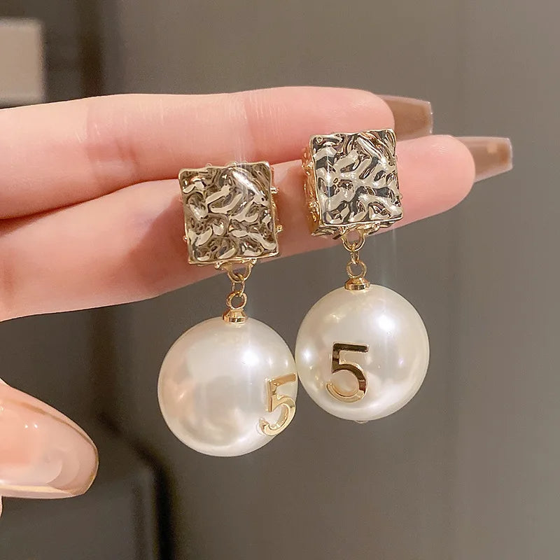 Jewelry CC Style Pearl Vintage Earrings