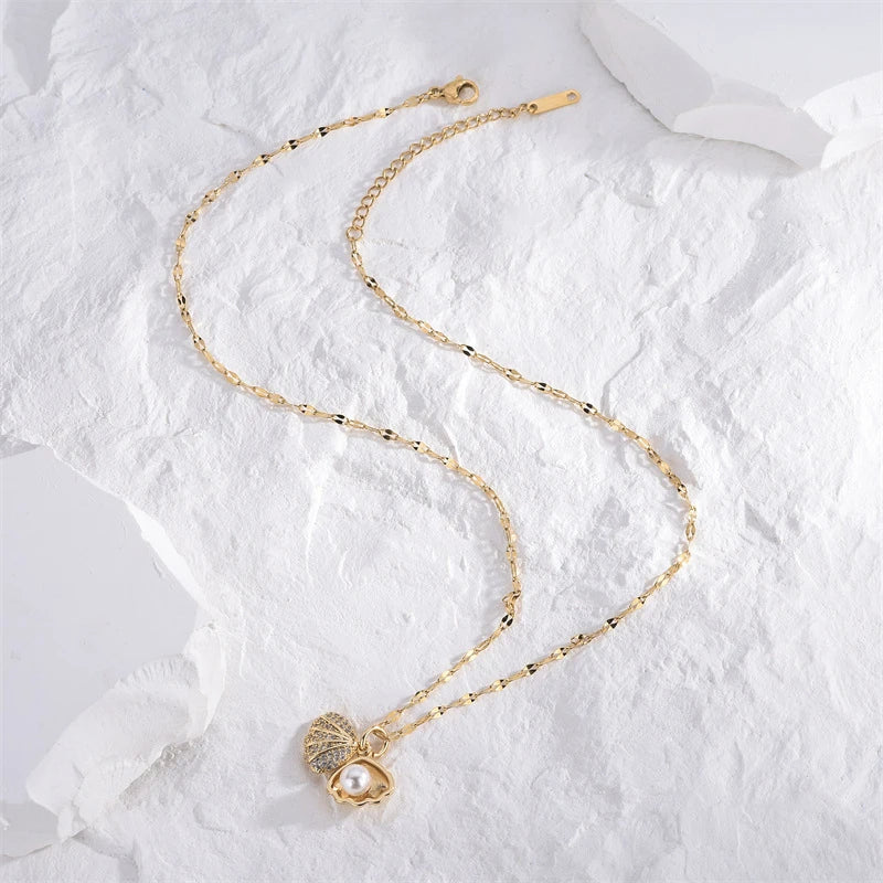 Korean Openable Shell Pearl Necklace