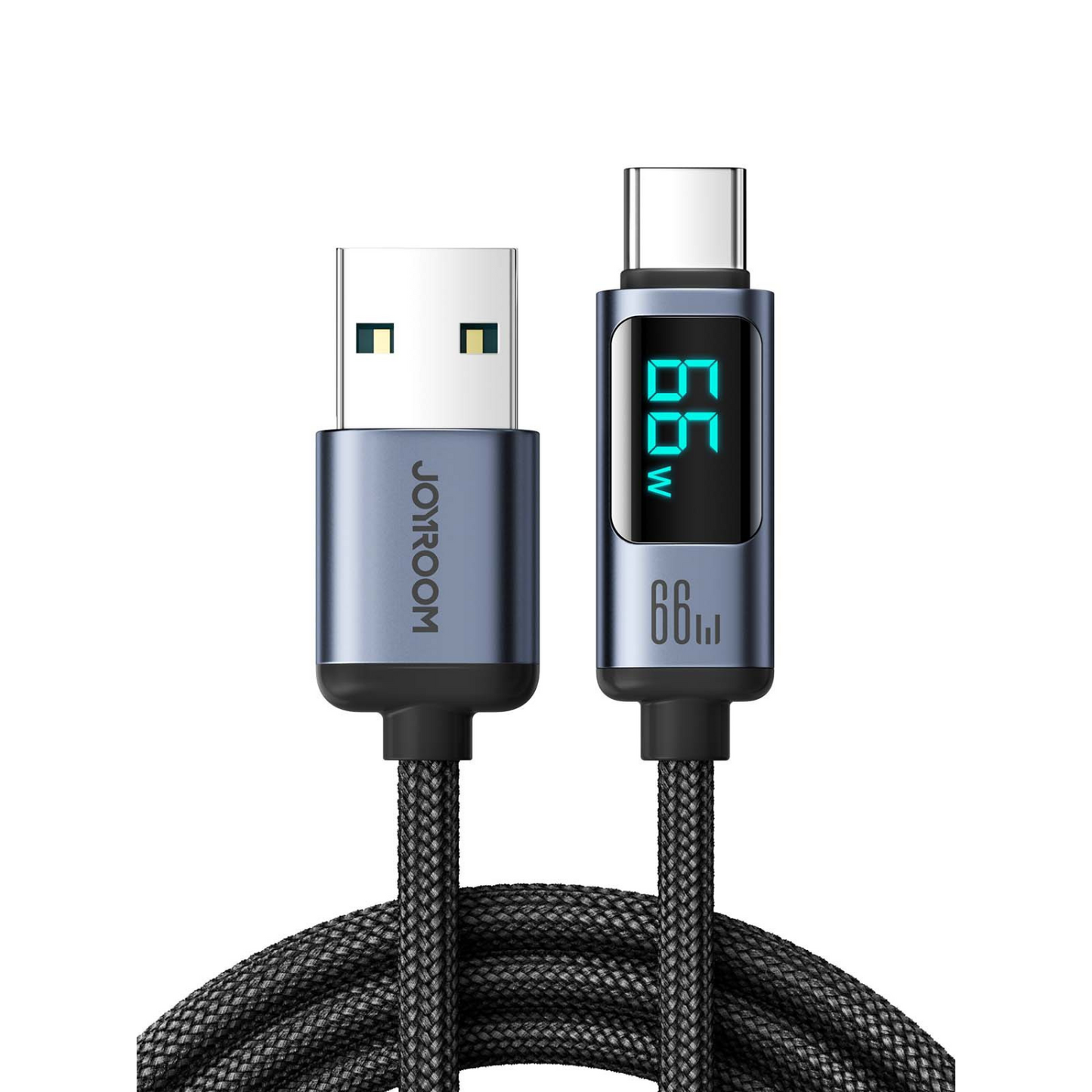 Braided USB Data Cable with Display